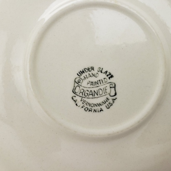 Vernonware Organdie, Kitsch, cup and saucer, yellow/brown plaid (cup/saucer set) - Picture 5 of 5